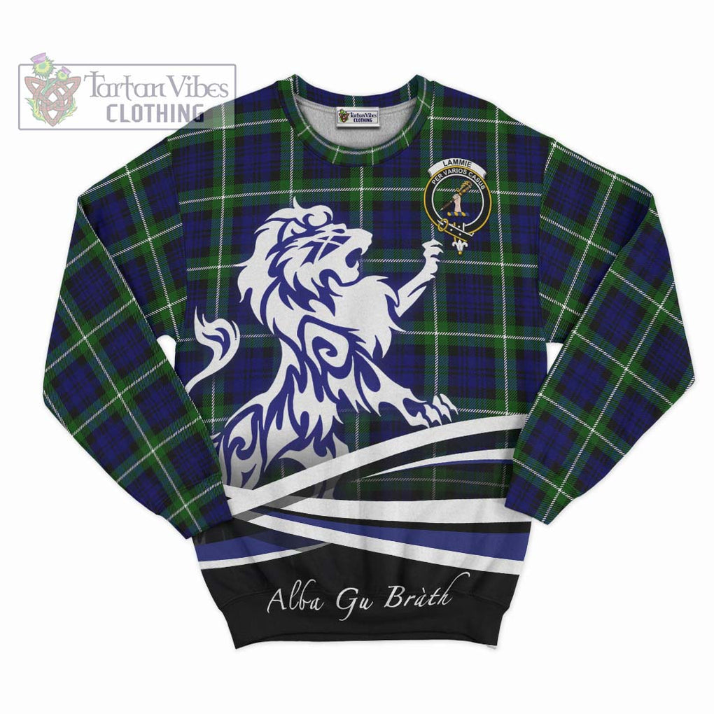 Lammie Tartan Sweatshirt with Alba Gu Brath Regal Lion Emblem - Tartan Vibes Clothing