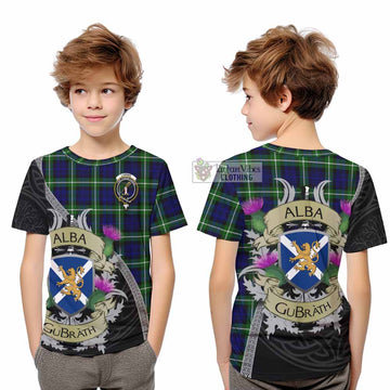 Lammie Tartan Family Crest Kid T-Shirt Lion Rampant Royal Thistle Shield Celtic Inspired - Tartan Vibes Clothing