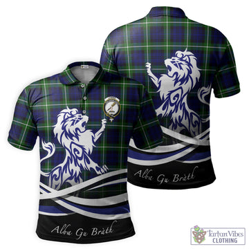 Lammie Tartan Polo Shirt with Alba Gu Brath Regal Lion Emblem - Tartan Vibes Clothing