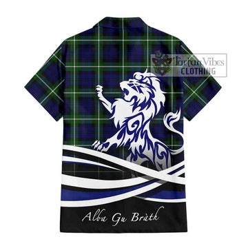 Lammie Tartan Hawaiian Shirt with Alba Gu Brath Regal Lion Emblem - Tartan Vibes Clothing