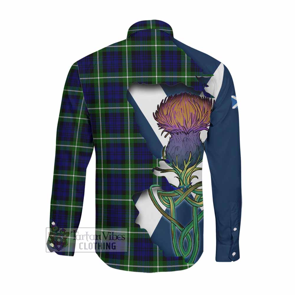 Lammie Tartan Family Crest Long Sleeve Button Shirt Scottish Thistle Celtic Inspired Men's Shirt - Tartan Vibes Clothing