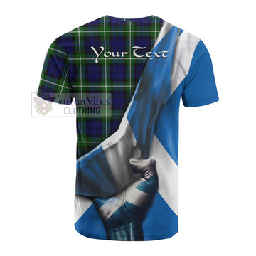Lammie Tartan Cotton T-shirt with Family Crest Scotland Patriotic Style - Tartan Vibes Clothing