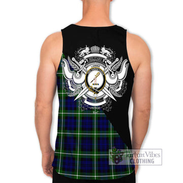 Lammie Tartan Men's Tank Top with Family Crest and Military Logo Style - Tartan Vibes Clothing