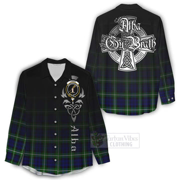 Lammie Tartan Women's Casual Shirt Featuring Alba Gu Brath Family Crest Celtic Inspired - Tartan Vibes Clothing