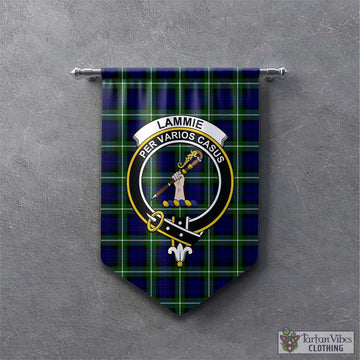 Lammie Tartan Gonfalon, Tartan Banner with Family Crest - Tartan Vibes Clothing
