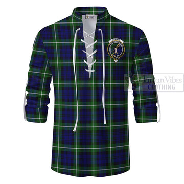 Lammie Tartan Ghillie Kilt Shirt with Family Crest Celtic Skull Style - Tartan Vibes Clothing