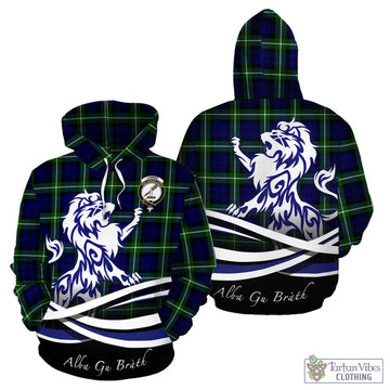 Lammie Tartan Hoodie with Alba Gu Brath Regal Lion Emblem - Tartan Vibes Clothing