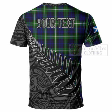 Lammie Crest Tartan T-Shirt with New Zealand Silver Fern Half Style - Tartan Vibes Clothing