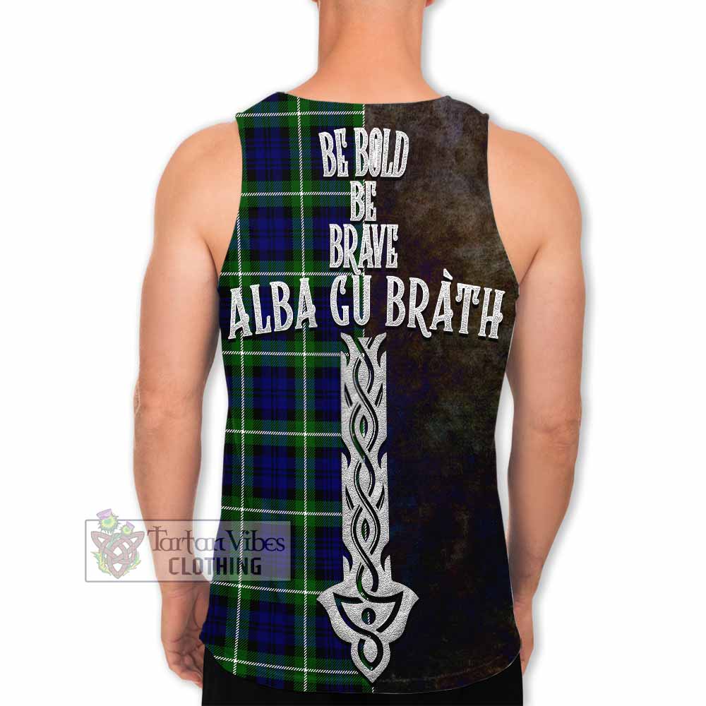Tartan Vibes Clothing Lammie Tartan Family Crest Men's Tank Top Alba Gu Brath Be Brave Lion Ancient Style