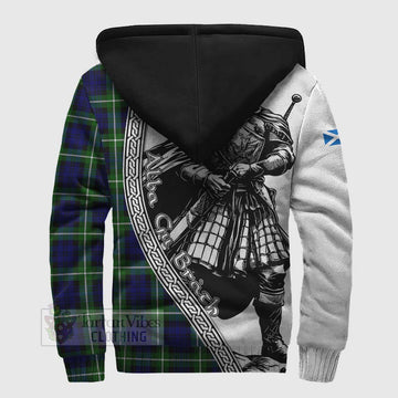 Lammie Tartan Clan Crest Sherpa Hoodie with Highlander Warrior Celtic Style - Tartan Vibes Clothing