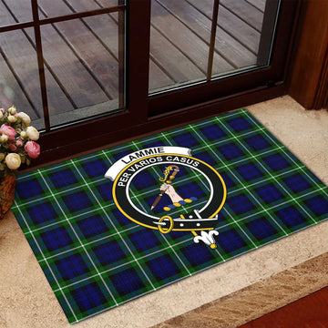 Lammie Tartan Rubber Doormat with Family Crest - Tartan Vibes Clothing
