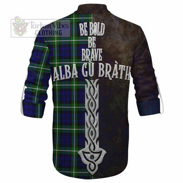 Lammie Tartan Family Crest Ghillie Kilt Shirt Alba Gu Brath Be Brave Lion Ancient Style