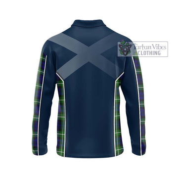 Lammie Tartan Long Sleeve Polo Shirt with Family Crest and Lion Rampant Vibes Sport Style - Tartan Vibes Clothing
