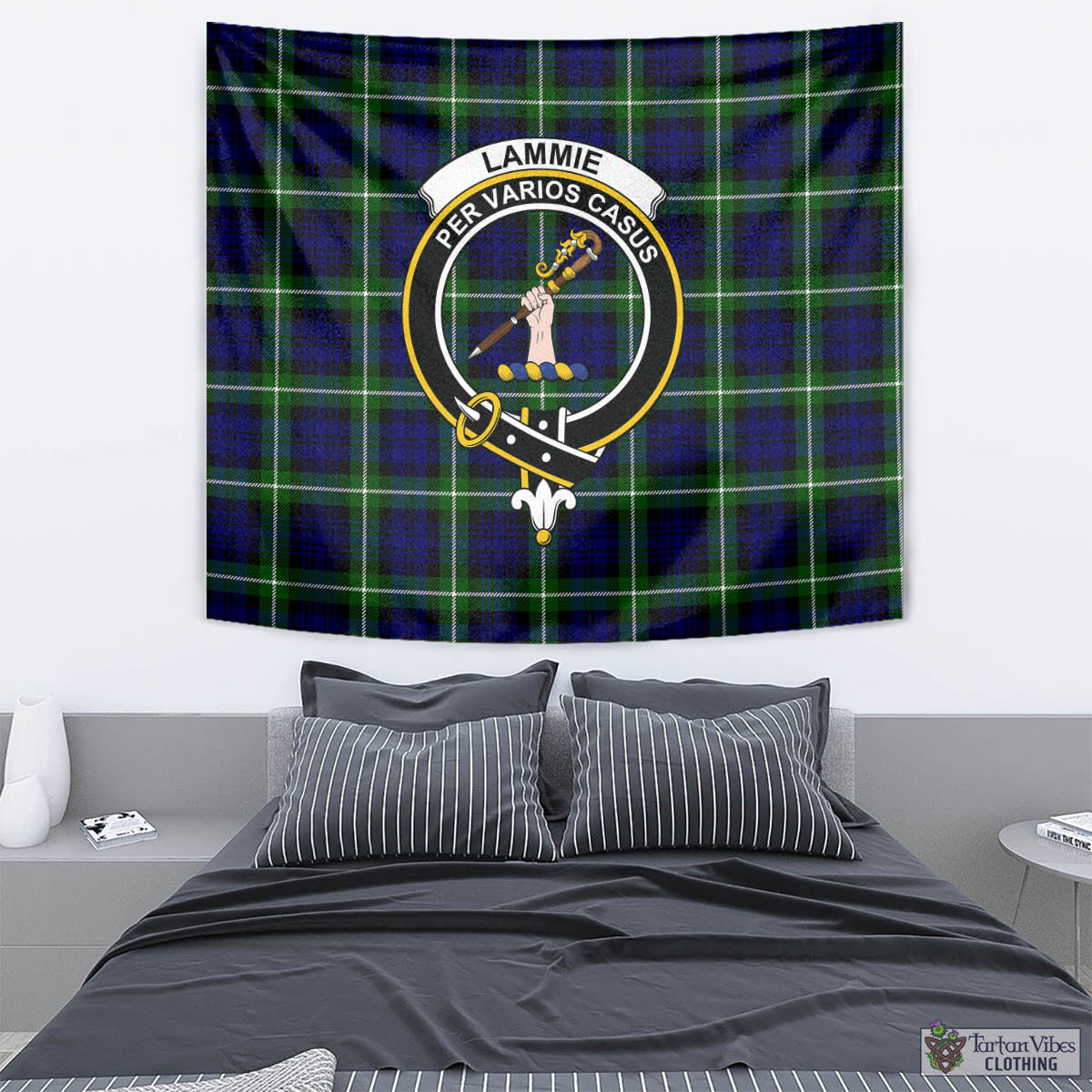 Lammie Tartan Tapestry Wall Hanging and Home Decor for Room with Family Crest - Tartan Vibes Clothing