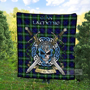 Lammie Tartan Quilt with Celtic Skull Alba Gu Brath Style - Tartan Vibes Clothing