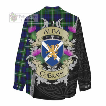 Lammie Tartan Family Crest Women's Casual Shirt Lion Rampant Royal Thistle Shield Celtic Inspired - Tartan Vibes Clothing