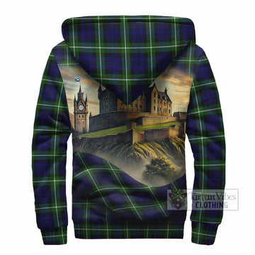 Lammie Tartan Family Crest Sherpa Hoodie with Scottish Ancient Castle Style - Tartan Vibes Clothing