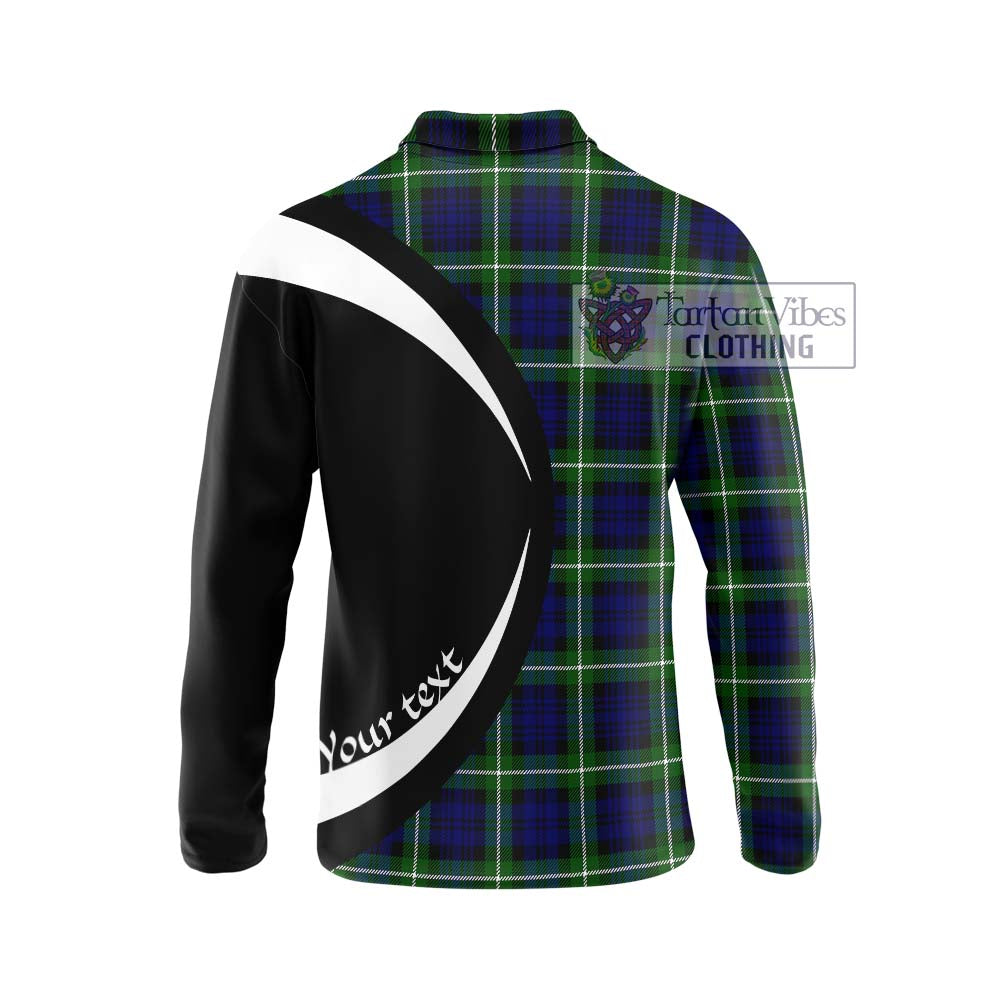 Lammie Tartan Long Sleeve Polo Shirt with Family Crest Circle Style - Tartan Vibes Clothing
