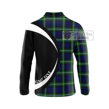 Lammie Tartan Long Sleeve Polo Shirt with Family Crest Circle Style - Tartan Vibes Clothing
