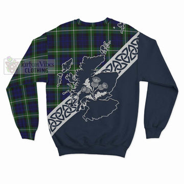 Lammie Tartan Sweatshirt Featuring Thistle and Scotland Map - Tartan Vibes Clothing
