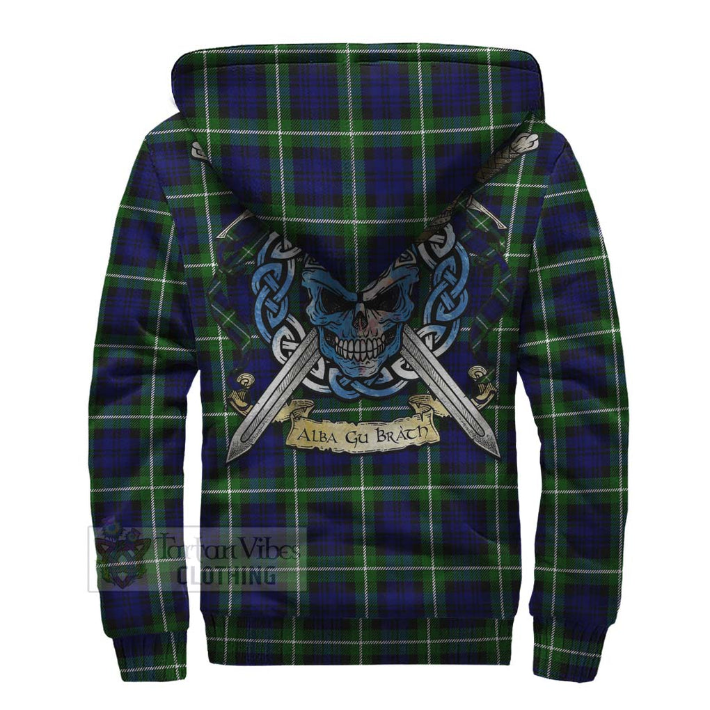 Lammie Tartan Sherpa Hoodie with Family Crest Celtic Skull Style - Tartan Vibes Clothing