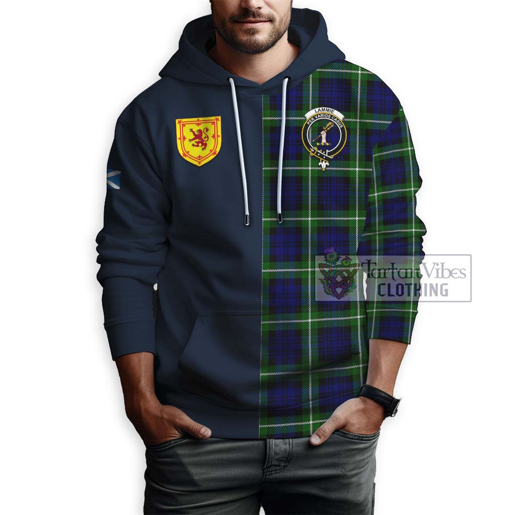 Lammie Tartan Hoodie Alba with Scottish Lion Royal Arm Half Style - Tartan Vibes Clothing