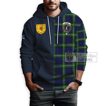 Lammie Tartan Hoodie Alba with Scottish Lion Royal Arm Half Style - Tartan Vibes Clothing