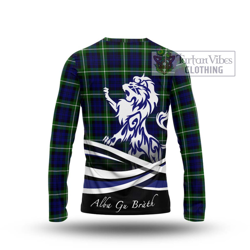 Lammie Tartan Long Sleeve T-Shirt with Alba Gu Brath Regal Lion Emblem - Tartan Vibes Clothing