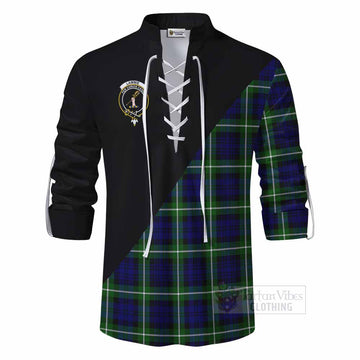 Lammie Tartan Ghillie Kilt Shirt with Family Crest and Military Logo Style - Tartan Vibes Clothing