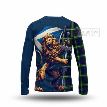 Lammie Tartan Family Crest Long Sleeve T-Shirt with Scottish Majestic Lion - Tartan Vibes Clothing