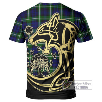 Lammie Tartan T-Shirt with Family Crest Celtic Wolf Style - Tartan Vibes Clothing