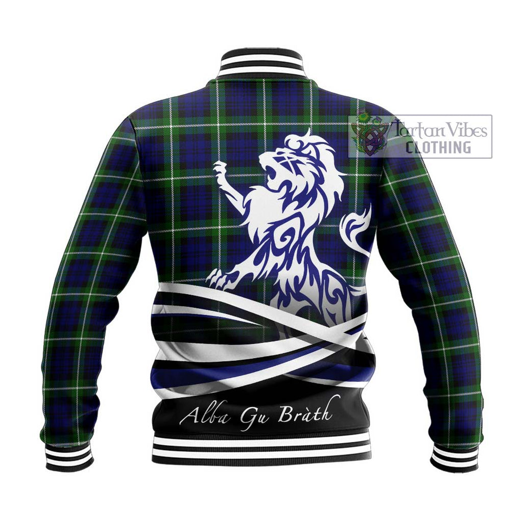 Lammie Tartan Baseball Jacket with Alba Gu Brath Regal Lion Emblem - Tartan Vibes Clothing