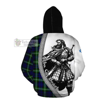 Lammie Tartan Clan Crest Cotton Hoodie with Highlander Warrior Celtic Style Pullover Hoodie - Tartan Vibes Clothing