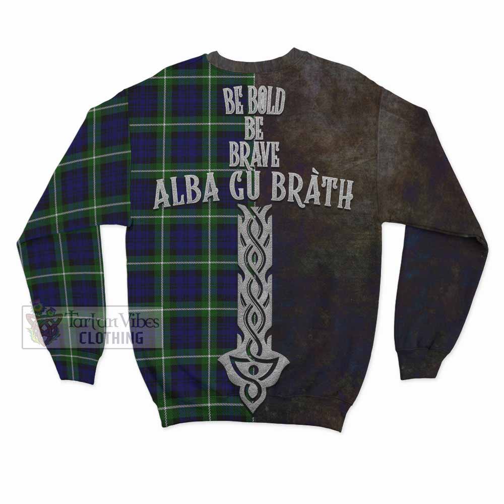 Tartan Vibes Clothing Lammie Tartan Family Crest Sweatshirt Alba Gu Brath Be Brave Lion Ancient Style