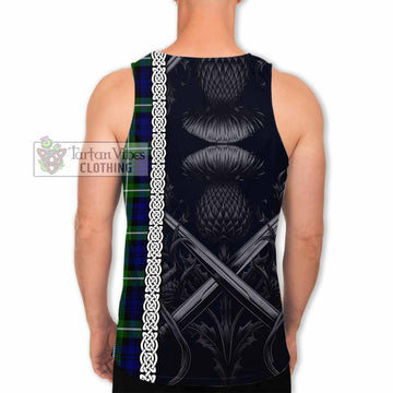 Lammie Tartan Men's Tank Top with Family Crest Cross Sword Thistle Celtic Vibes - Tartan Vibes Clothing