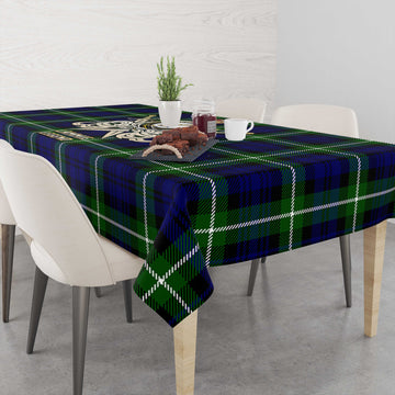Lammie Tartan Tablecloth with Clan Crest and the Golden Sword of Courageous Legacy