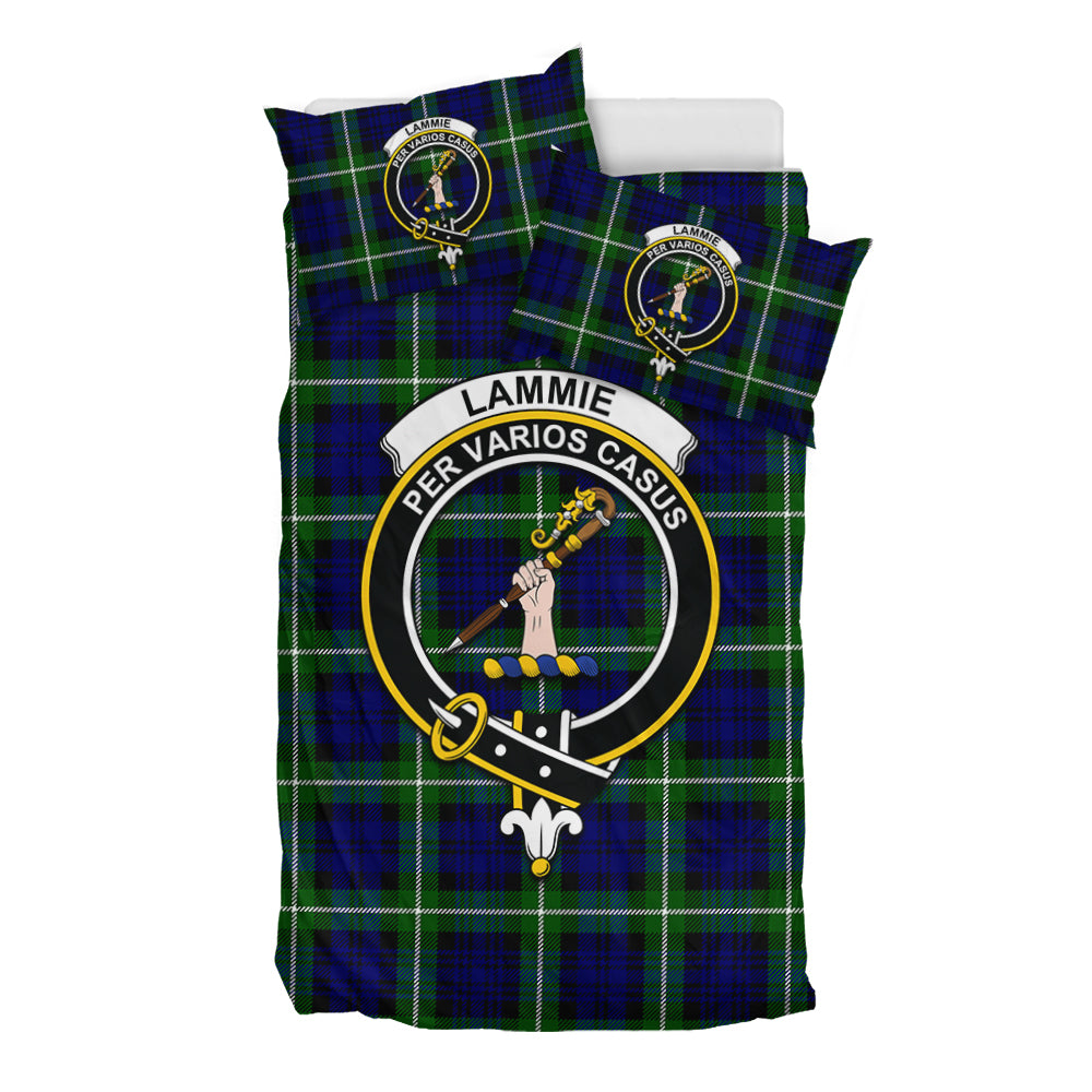 Lammie Tartan Bedding Set with Family Crest - Tartan Vibes Clothing