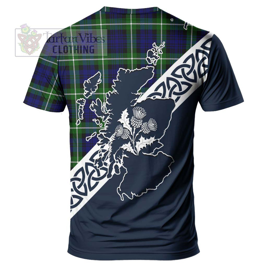 Lammie Tartan T-Shirt Featuring Thistle and Scotland Map - Tartanvibesclothing Store