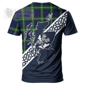Lammie Tartan T-Shirt Featuring Thistle and Scotland Map - Tartanvibesclothing Store