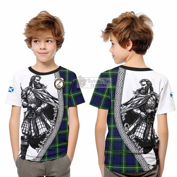 Lammie Tartan Clan Crest Kid T-Shirt with Highlander Warrior Celtic Style - Tartan Vibes Clothing