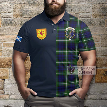 Lammie Tartan Polo Shirt Alba with Scottish Lion Royal Arm Half Style - Tartan Vibes Clothing