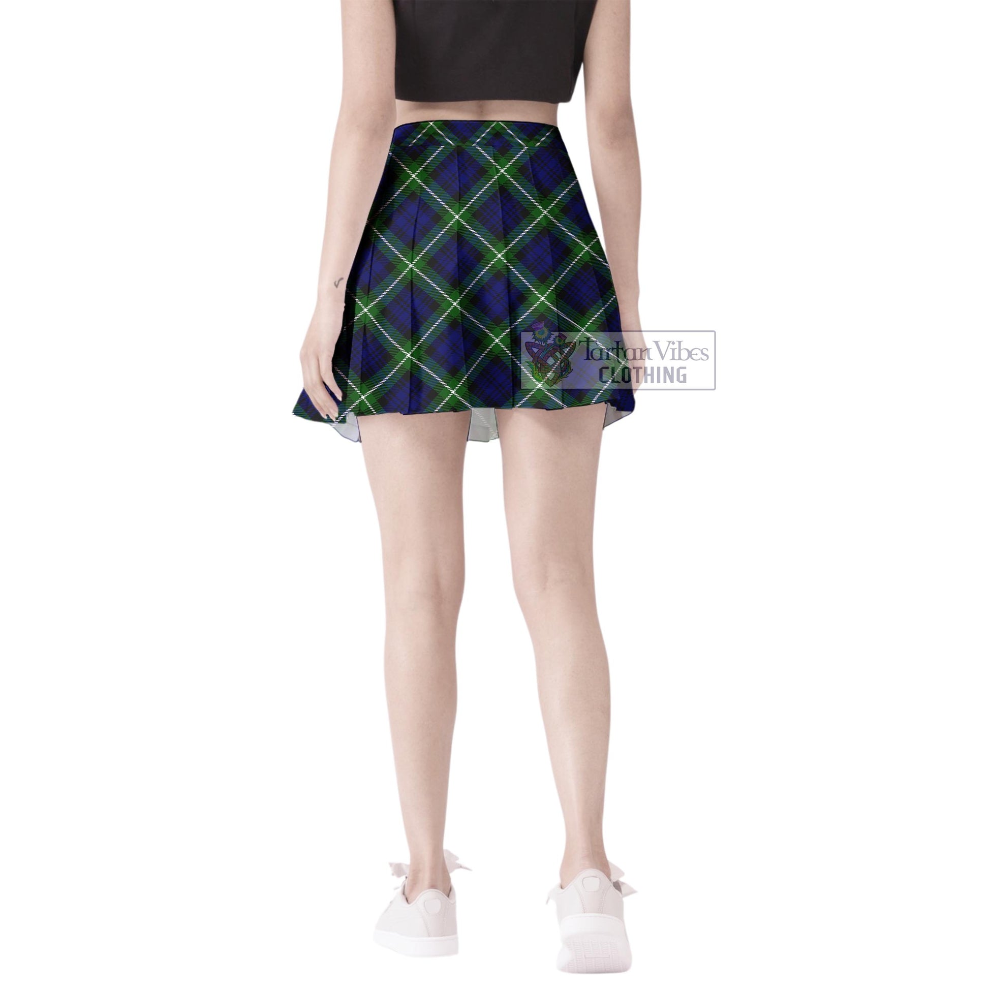 Lammie Tartan Women's Plated Mini Skirt Cross Style - Tartan Vibes Clothing