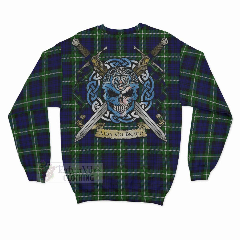 Lammie Tartan Sweatshirt with Family Crest Celtic Skull Style - Tartan Vibes Clothing