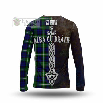 Lammie Tartan Family Crest Long Sleeve T-Shirt Alba Gu Brath Be Brave Lion Ancient Style