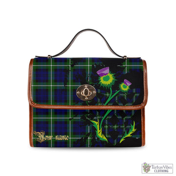 Lammie Tartan Waterproof Canvas Bag with Scotland Map and Thistle Celtic Accents