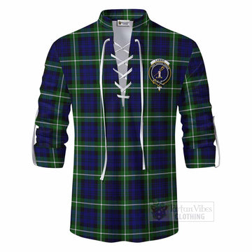 Lammie Tartan Ghillie Kilt Shirt with Family Crest DNA In Me Style - Tartan Vibes Clothing
