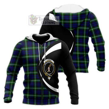 Lammie Tartan Knitted Hoodie with Family Crest Circle Style Unisex Knitted Zip Hoodie - Tartan Vibes Clothing