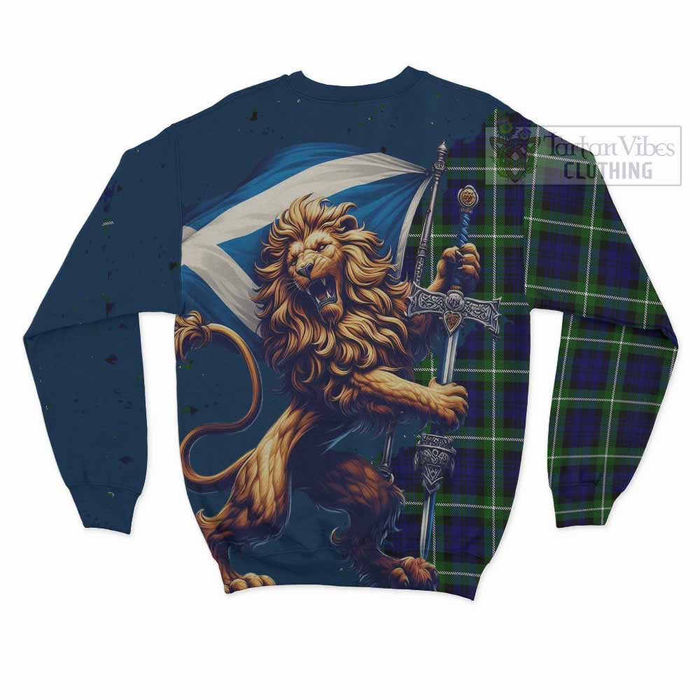 Lammie Tartan Family Crest Sweatshirt with Scottish Majestic Lion - Tartan Vibes Clothing