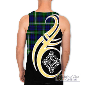 Lammie Tartan Men's Tank Top with Family Crest and Celtic Symbol Style - Tartan Vibes Clothing