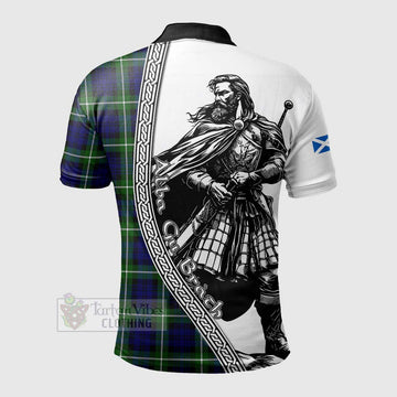 Lammie Tartan Clan Crest Polo Shirt with Highlander Warrior Celtic Style - Tartan Vibes Clothing